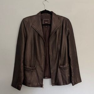 Black leather jacket , size medium womens